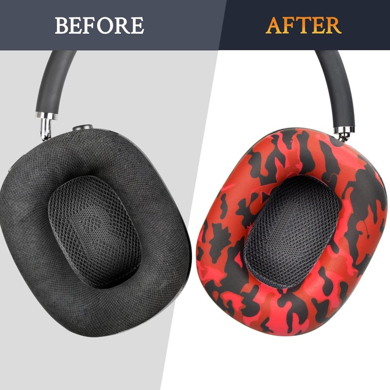 SoloWIT Sweat Proof Silicone Ear Cover for AirPods Max, Comfortable Fit for Gym Exercise, Easy to Clean, No Sound Quality Loss - Red Storm - Image 5
